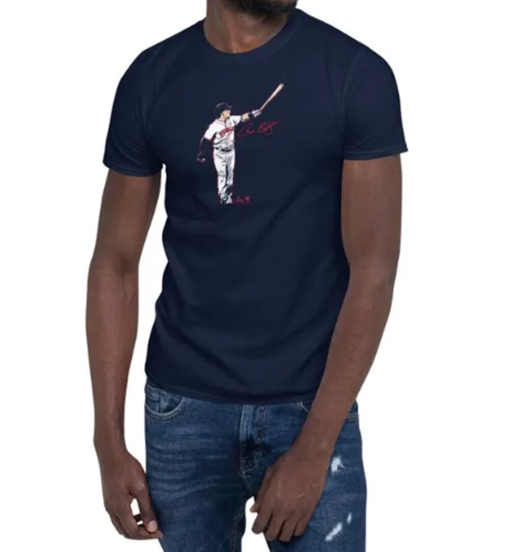 BREAKING T Alex Bregman  Superstar Pose Boston Baseball T-Shirt Medium Navy NWOT